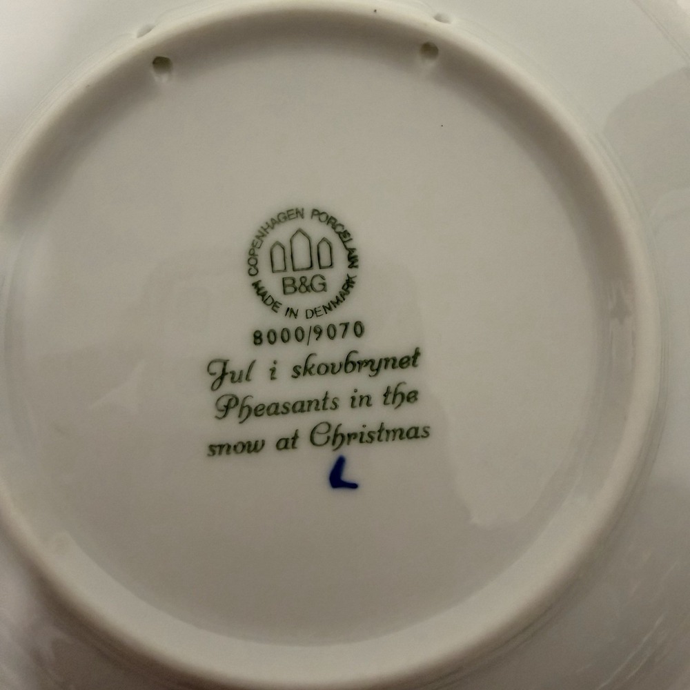 VTG BING GRONDAHL 1970 JULE AFTER CHRISTMAS PLATE PHEASANTS IN THE SNOW With Box - Picture 5 of 6